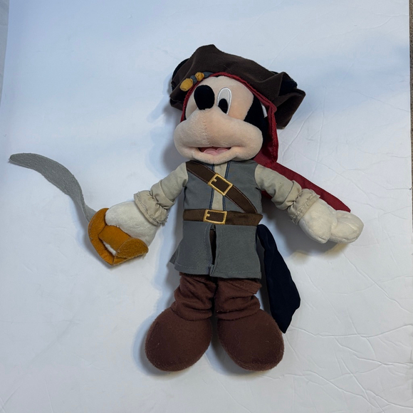 Disney Other - Disney Mickey Mouse Jack Sparrow Plush 14” Pirates of the Caribbean Stuffed